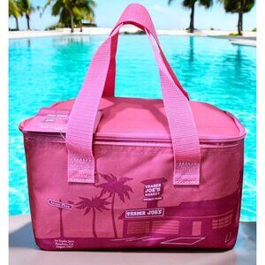 New Trader Joes Mini Insulated Bag Pink Lunch Cooler Reusable Tote Palm VW Gift